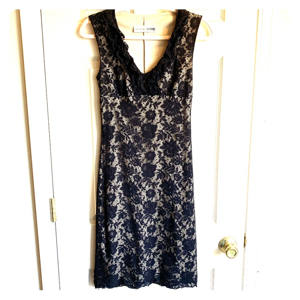 Vtg 90s 00s necessary objects lace dress